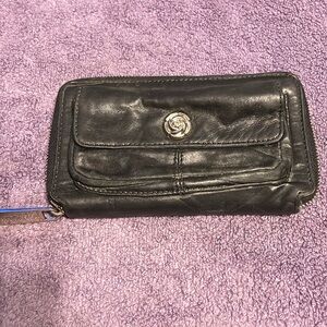 Rough Roses by Nordstrom leather wraparound wallet